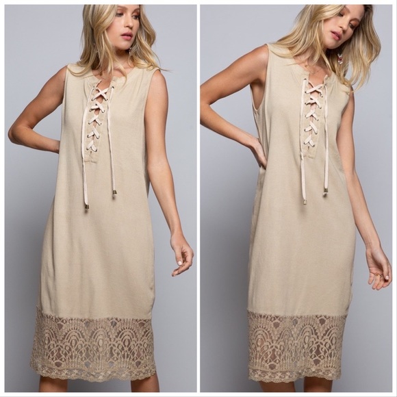 POL Jersey Lace Panel Midi Dress - Picture 6 of 14